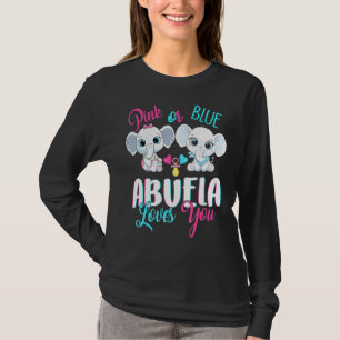Pink Or Blue Abuela Loves You Elephants Baby Gende T-Shirt