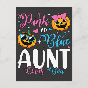 Pink Or Blue Aunt Loves You Pumpkin Baby Postcard