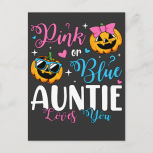 Pink Or Blue Auntie Loves You Pumpkin Baby Postcard