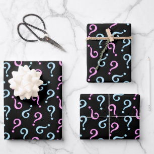Pink or Blue Baby Reveal Wrapping Paper Sheet