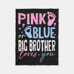 Pink or blue big-brother loves gender reveal men fleece blanket