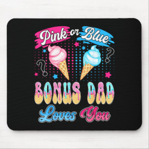 Pink or blue bonus dad loves ice cream gender mouse pad