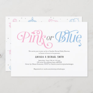 Pink or Blue, Boy or Girl, Modern, Gender Reveal Invitation
