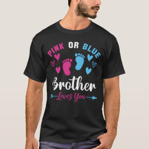 Pink Or Blue Brother Love You Family Matching Baby T-Shirt