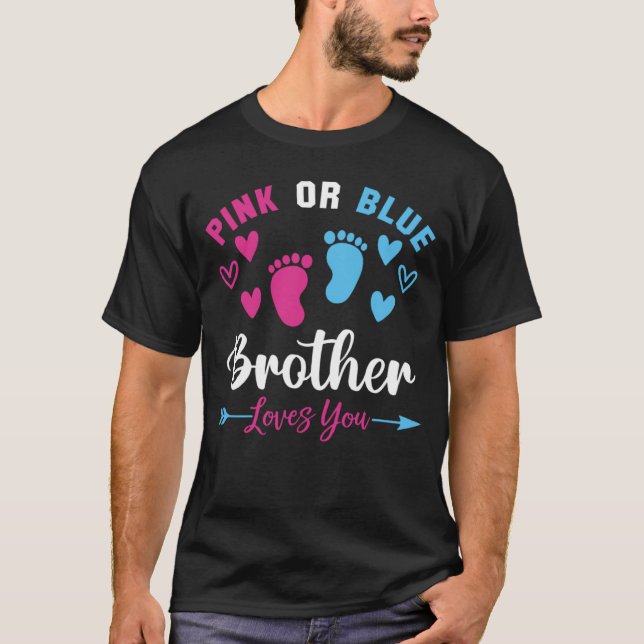 Pink Or Blue Brother Love You Family Matching Baby T-Shirt (Front)