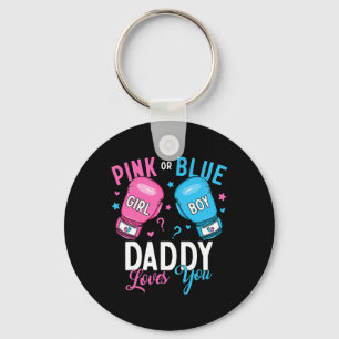 Pink Or Blue Daddy Loves You Boxing Gender Reveal Key Ring