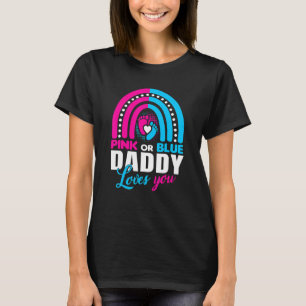 Pink Or Blue Daddy Loves You Elephants Baby Gender T-Shirt