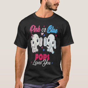 Pink or Blue Elephants Pops Loves You Baby Shower T-Shirt