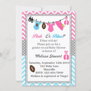 Pink or Blue Gender Reveal Invitation