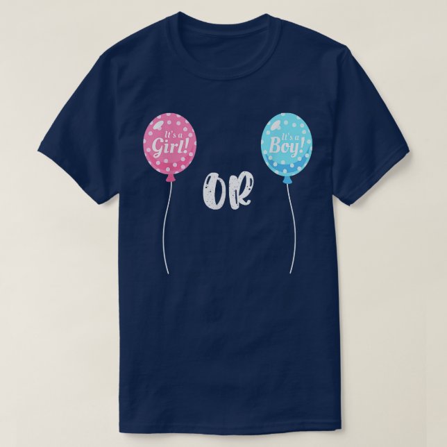 Pink or Blue Gender Reveal  T-Shirt (Design Front)