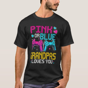 Pink Or Blue Gender Reveal Video Game Dad Gamer Gr T-Shirt