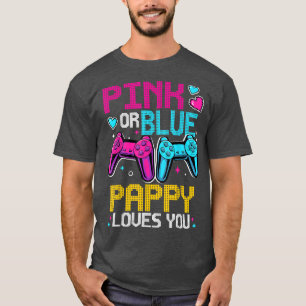 Pink Or Blue Gender Reveal Video Game Dad Gamer Pa T-Shirt