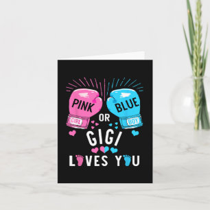 Pink Or Blue Gigi Loves You Boxing Gender Reveal P Card