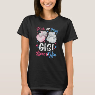 Pink Or Blue Gigi Loves You Elephants baby Gender  T-Shirt