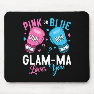 Pink Or Blue Glam-ma Loves You Boxing Gender Revea Mouse Pad