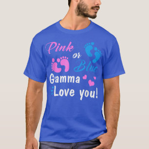 Pink Or Blue Gramma Loves You Gender Reveal Party  T-Shirt