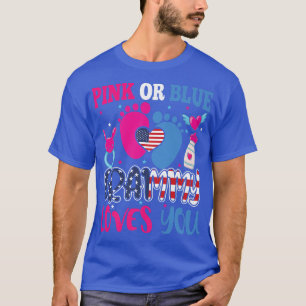 Pink or Blue Grammy Loves You Baby Gender Reveal P T-Shirt