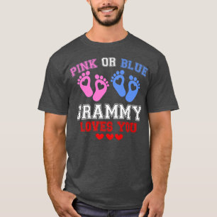 Pink Or Blue Grammy Loves You Gender Reveal Premiu T-Shirt