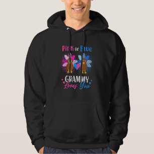 Pink Or Blue Grammy Loves You Gender Reveal Thanks Hoodie