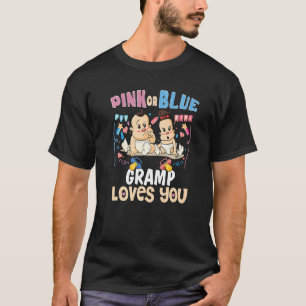 Pink or Blue Gramp Loves You Best Grandpa Ever Gra T-Shirt