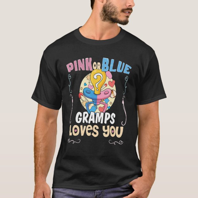 Pink or Blue Gramps Loves You Best Grandpa Ever Gr T-Shirt (Front)