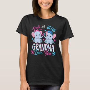 Pink Or Blue Grandma Loves You Elephants Baby Gend T-Shirt