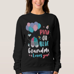 Pink Or Blue Grandma Loves You Giraffe Baby Gender Sweatshirt