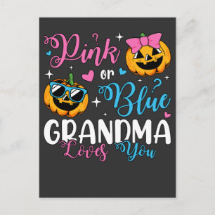 Pink Or Blue Grandma Loves You Pumpkin Baby Postcard