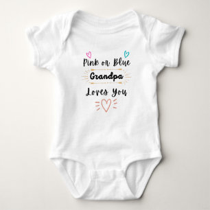 Pink or Blue Grandpa Loves You, baby quote Baby Bodysuit
