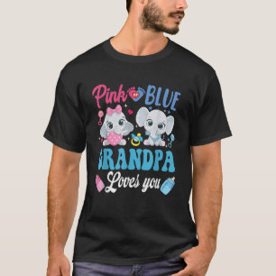 Pink Or Blue Grandpa Loves Your Elephant Gender Re T-Shirt