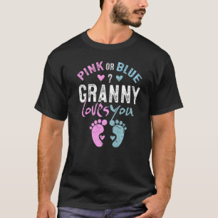 Pink or Blue Granny Loves You Grandma  for Grandpa T-Shirt