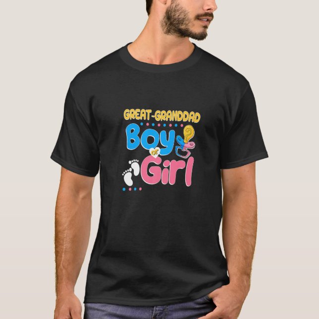 Pink or Blue Great-Granddad Loves You Best Grandpa T-Shirt (Front)