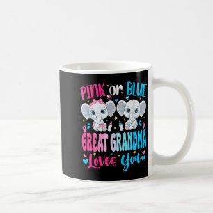 Pink or blue great grandma loves gender reveal coffee mug