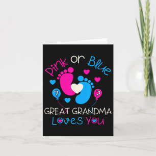 Pink Or Blue Great Grandma Loves You Shirt Gender  Card