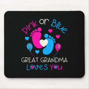 Pink Or Blue Great Grandma Loves You Shirt Gender Mouse Pad