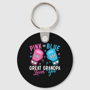 Pink Or Blue Great Grandpa Loves You Boxing Gender Key Ring