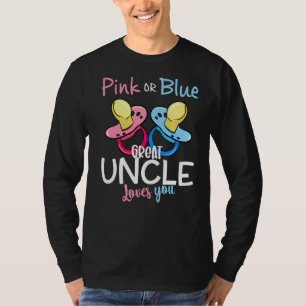 Pink Or Blue Great Uncle Loves You Gender Reveal C T-Shirt