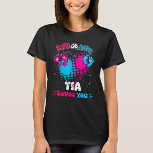 Pink Or Blue Heart Tia Loves You Shower Gender Rev T-Shirt