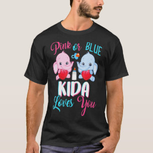 Pink Or Blue Kida Loves You Elephants Baby Gender T-Shirt