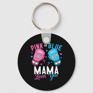 Pink Or Blue Mama Mum Loves You Boxing Gender Reve Key Ring