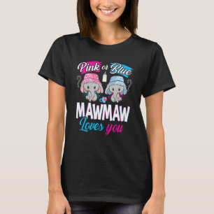 Pink Or Blue Mawmaw Loves You Elephants Baby Gende T-Shirt