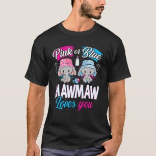 Pink Or Blue Mawmaw Loves You Elephants Baby Gende T-Shirt