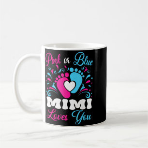 Pink Or Blue Mimi Loves Baby Gender Reveal Party Coffee Mug
