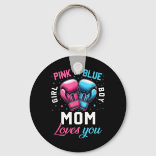 Pink Or Blue Mum Loves You Boxing Gender Reveal Bo Key Ring
