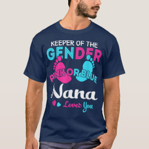 Pink or Blue Nana Loves You Gender Reveal Grandma T-Shirt