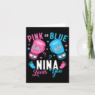 Pink Or Blue Nina Loves You Boxing Gender Reveal B Card