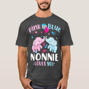 Pink Or Blue Nonnie Loves You Elephants Baby Gende T-Shirt