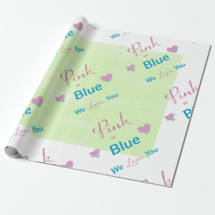 Pink or Blue on Lime Wrapping Paper