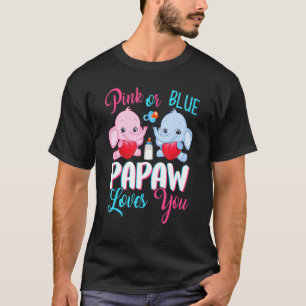 Pink Or Blue Papaw Loves You Elephants Baby Gender T-Shirt