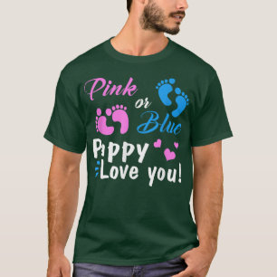 Pink Or Blue Pappy Loves You Gender Reveal Party T-Shirt